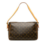 Louis Vuitton Monogram Shoulder Bag Leather Brown