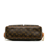 Louis Vuitton Monogram Shoulder Bag Leather Brown