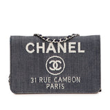 Chanel Deauville Denim Chain Wallet Wallet