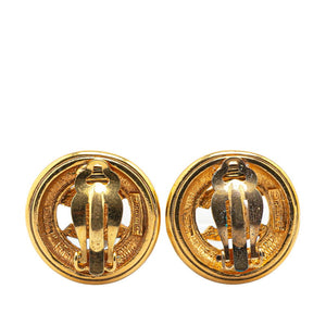 Chanel Gold Plated Coco Mark Round Earrings