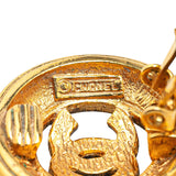 Chanel Gold Plated Coco Mark Round Earrings