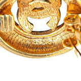 Chanel Gold Plated Coco Mark Round Earrings