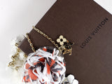 Louis Vuitton Vintage Fall 2005 Red and White Chain Crystal Flower Ribbon Necklace