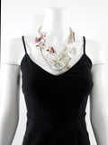 Louis Vuitton Vintage Fall 2005 Red and White Chain Crystal Flower Ribbon Necklace