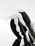 Louis Vuitton Vintage Fall 2005 Red and White Chain Crystal Flower Ribbon Necklace