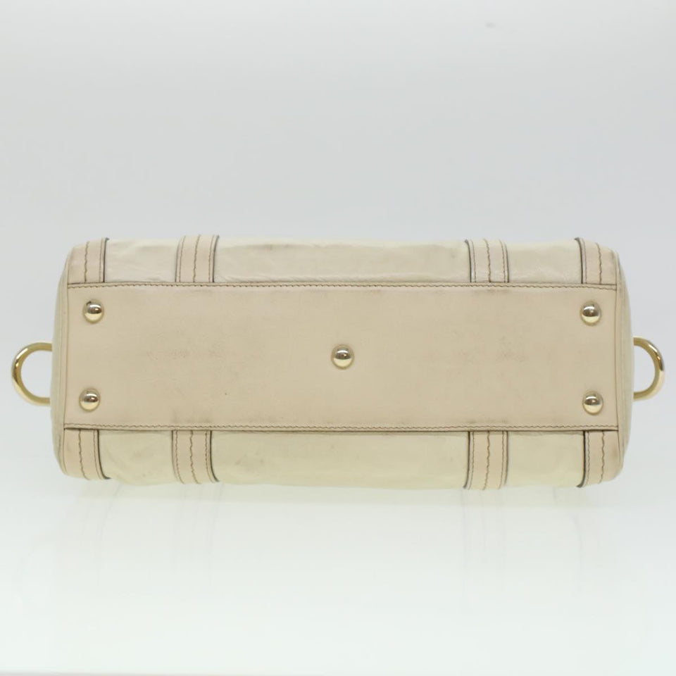 Gucci Boston Bag Leather White 181487 yb122