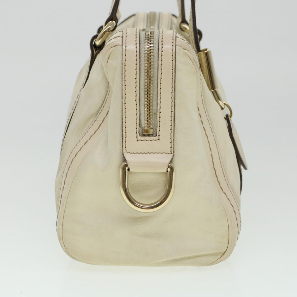 Gucci Boston Bag Leather White 181487 yb122