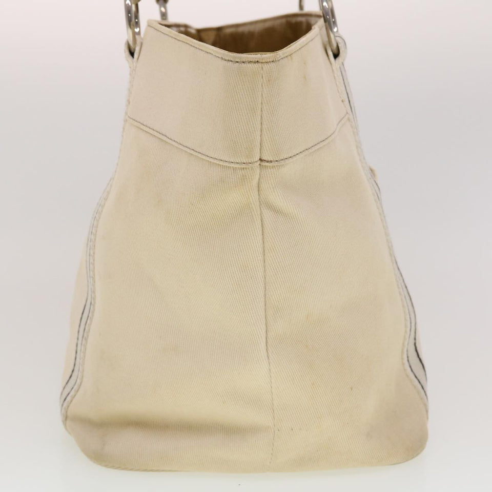 Luxury Burberry Tote Bag Canvas White Auth yb124