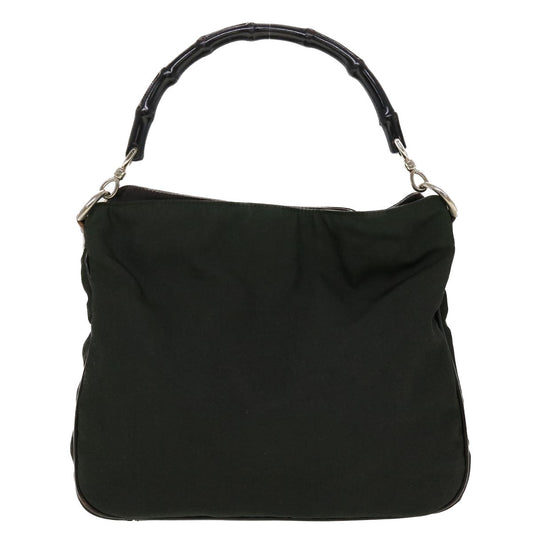 Gucci Bamboo Shoulder Bag Nylon Green 001•1638 002058 yb153