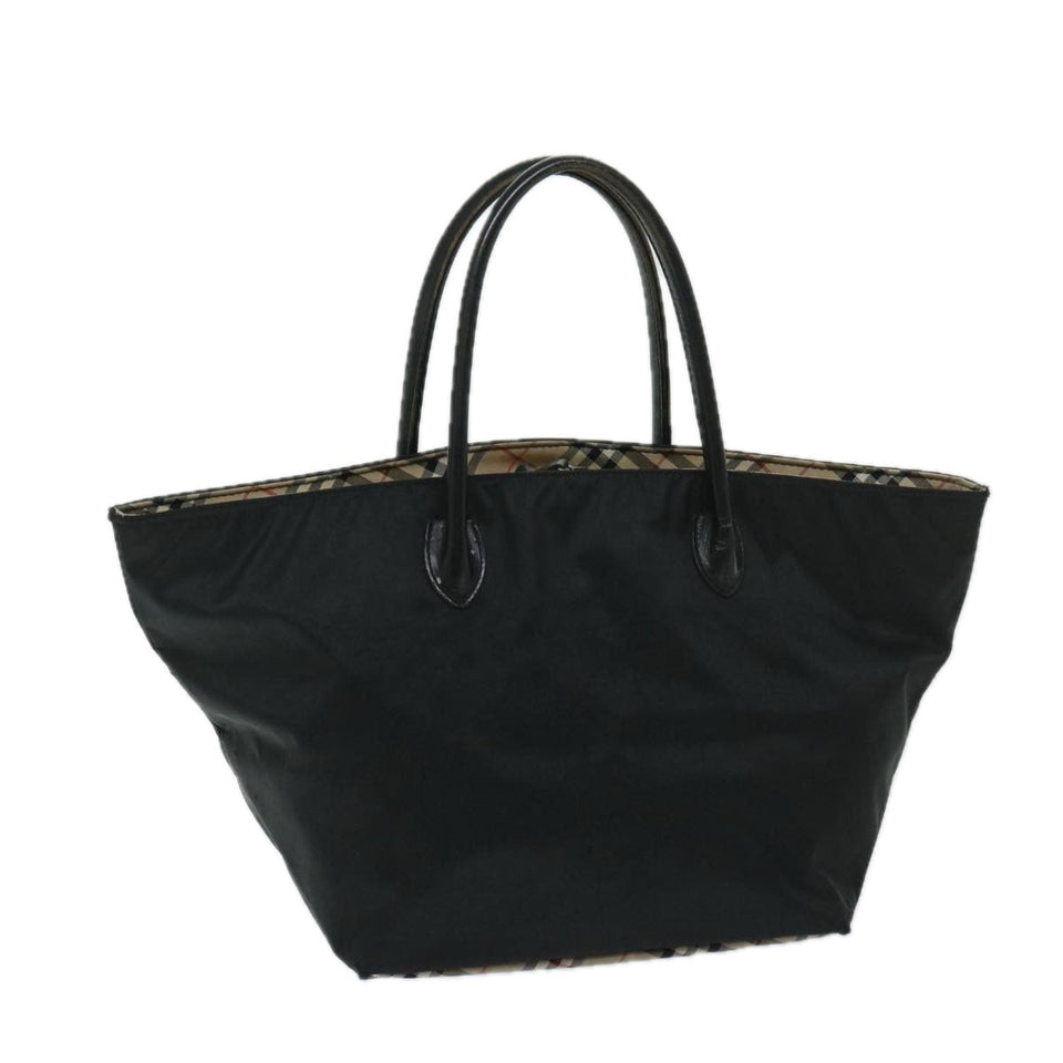 Luxury BurberrySs Blue Label Hand Bag Nylon Black Auth yb538