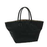 Luxury BurberrySs Blue Label Hand Bag Nylon Black Auth yb538