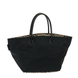Luxury BurberrySs Blue Label Hand Bag Nylon Black Auth yb538