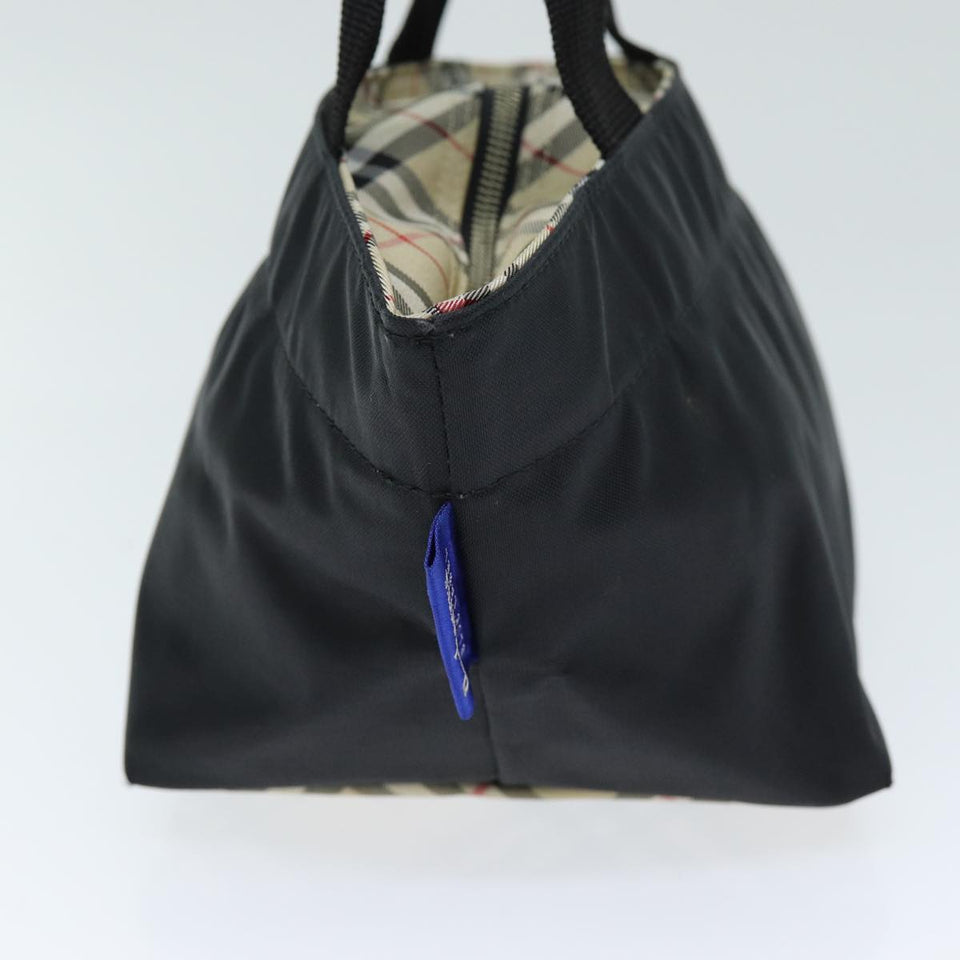 Luxury BurberrySs Blue Label Hand Bag Nylon Black Auth yb556