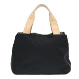 Luxury Burberry Nova Check Hand Bag Nylon Beige Black Auth yb631