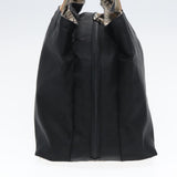 Luxury Burberry Nova Check Hand Bag Nylon Beige Black Auth yb631