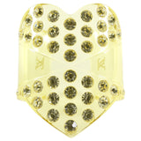 Louis Vuitton Yellow Acrylic Resin Crystal Studded Heart Cuff Bracelet