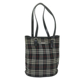 Luxury BurberrySs Nova Check Blue Label Shoulder Bag Nylon Black Auth yk10122