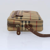 Luxury BurberrySs Nova Check Clutch Bag PVC Leather Beige Auth yk10533