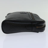 Luxury BurberrySs Clutch Bag Leather Black Auth yk11126