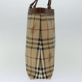 Luxury BurberrySs Nova Check Tote Bag PVC Beige Auth yk11163