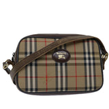 Luxury BurberrySs Nova Check Shoulder Bag Canvas Beige Auth yk11222
