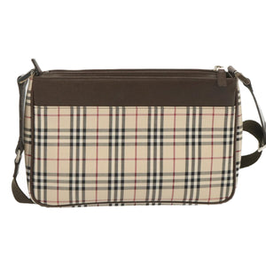 Luxury Burberry Nova Check Shoulder Bag Canvas Beige Auth yk11223