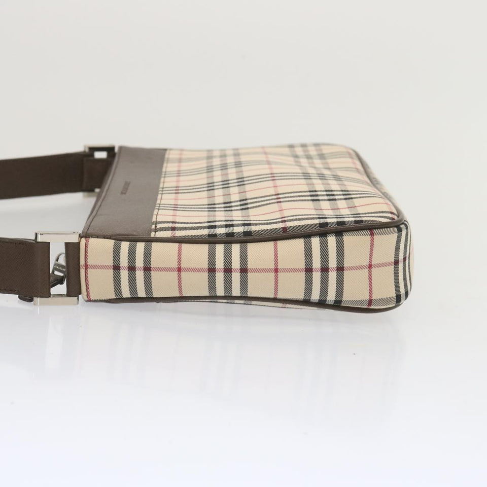 Luxury Burberry Nova Check Shoulder Bag Canvas Beige Auth yk11223