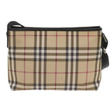 Luxury Burberry Nova Check Shoulder Bag Coated Canvas Beige Auth yk11241