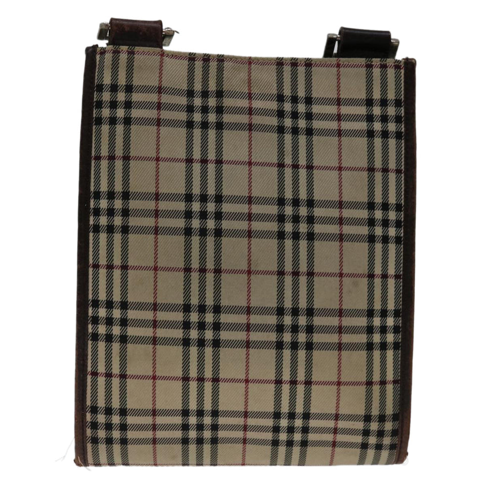 Luxury Burberry Nova Check Shoulder Bag Canvas Beige Brown Auth yk11382
