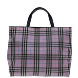Luxury Burberry Nova Check Hand Bag Nylon Pink Auth yk11387