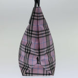 Luxury Burberry Nova Check Hand Bag Nylon Pink Auth yk11387