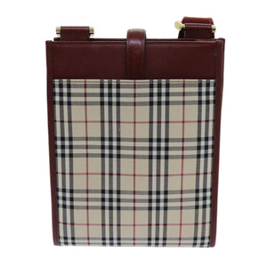Luxury Burberry Nova Check Shoulder Bag Canvas Beige Auth yk11620
