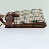 Luxury Burberry Nova Check Shoulder Bag Canvas Beige Auth yk11620