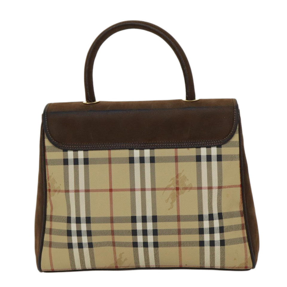 Luxury BurberrySs Nova Check Hand Bag PVC 2way Brown Auth yk11758