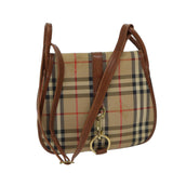 Luxury BurberrySs Nova Check Shoulder Bag Canvas Brown Auth yk11775