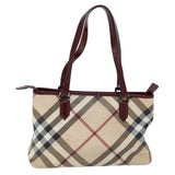 Luxury Burberry Nova Check Shoulder Bag Coated Canvas Beige Auth yk12191
