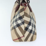 Luxury Burberry Nova Check Shoulder Bag Coated Canvas Beige Auth yk12191