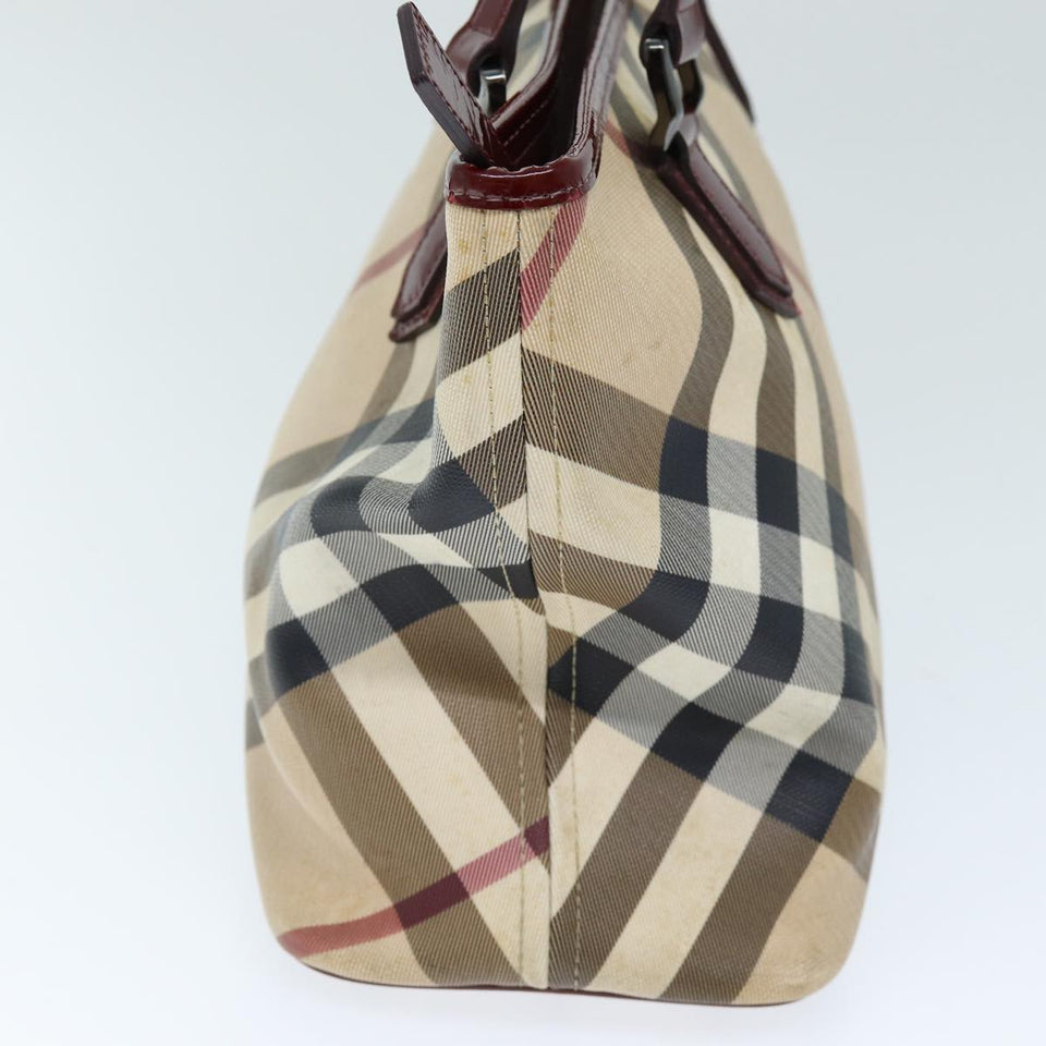Luxury Burberry Nova Check Shoulder Bag Coated Canvas Beige Auth yk12191