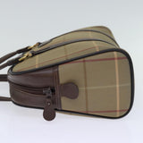 Luxury BurberrySs Nova Check Hand Bag Canvas Beige Auth yk12280