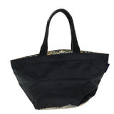 Luxury BurberrySs Nova Check Blue Label Tote Bag Nylon Black Auth yk12675