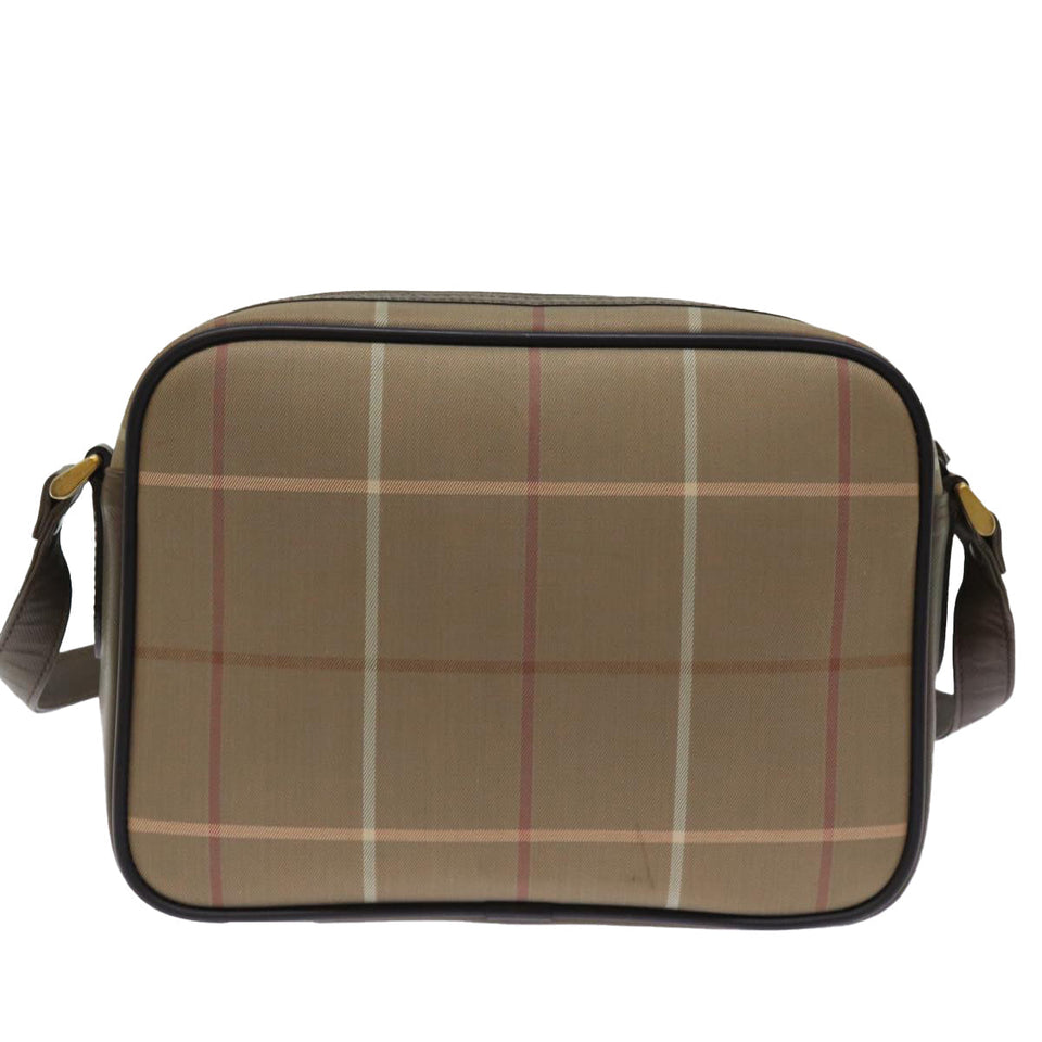 Luxury BurberrySs Nova Check Shoulder Bag Canvas Beige Auth yk12716