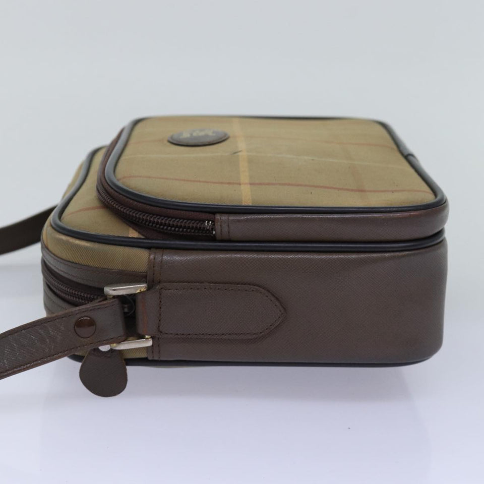 Luxury BurberrySs Nova Check Shoulder Bag Canvas Beige Auth yk12717