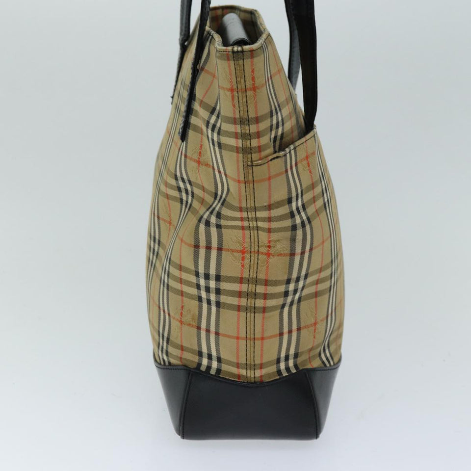 Luxury Burberry Nova Check Tote Bag Canvas Beige Auth yk12758