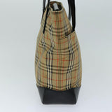 Luxury Burberry Nova Check Tote Bag Canvas Beige Auth yk12758