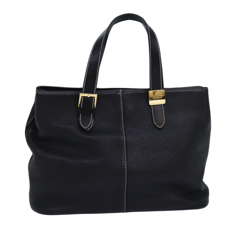 Luxury BurberrySs Hand Bag Leather Black Auth yk12762