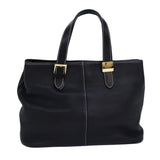 Luxury BurberrySs Hand Bag Leather Black Auth yk12762