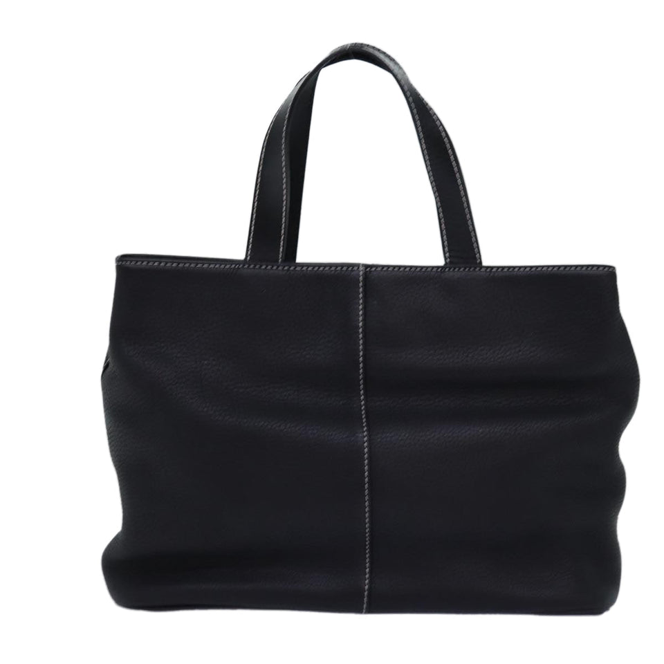 Luxury BurberrySs Hand Bag Leather Black Auth yk12762