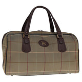 Luxury BurberrySs Nova Check Boston Bag Canvas Beige Auth yk12869