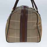 Luxury BurberrySs Nova Check Boston Bag Canvas Beige Auth yk12869
