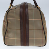 Luxury BurberrySs Nova Check Boston Bag Canvas Beige Auth yk12869